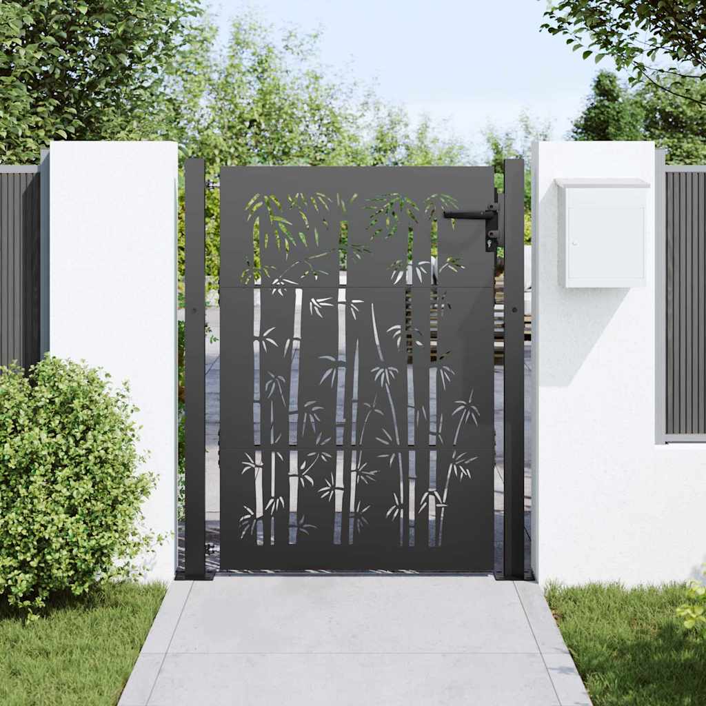 Cancello da giardino con blocco Nero 110 x 155 cm