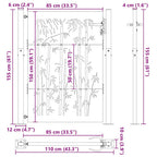Cancello da giardino con blocco Nero 110 x 155 cm