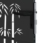 Cancello da giardino con serratura a catenaccio nero 110 x 205 cm