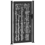 Cancello da giardino con serratura a catenaccio nero 110 x 205 cm