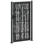 Cancello da giardino con serratura a catenaccio nero 110 x 205 cm
