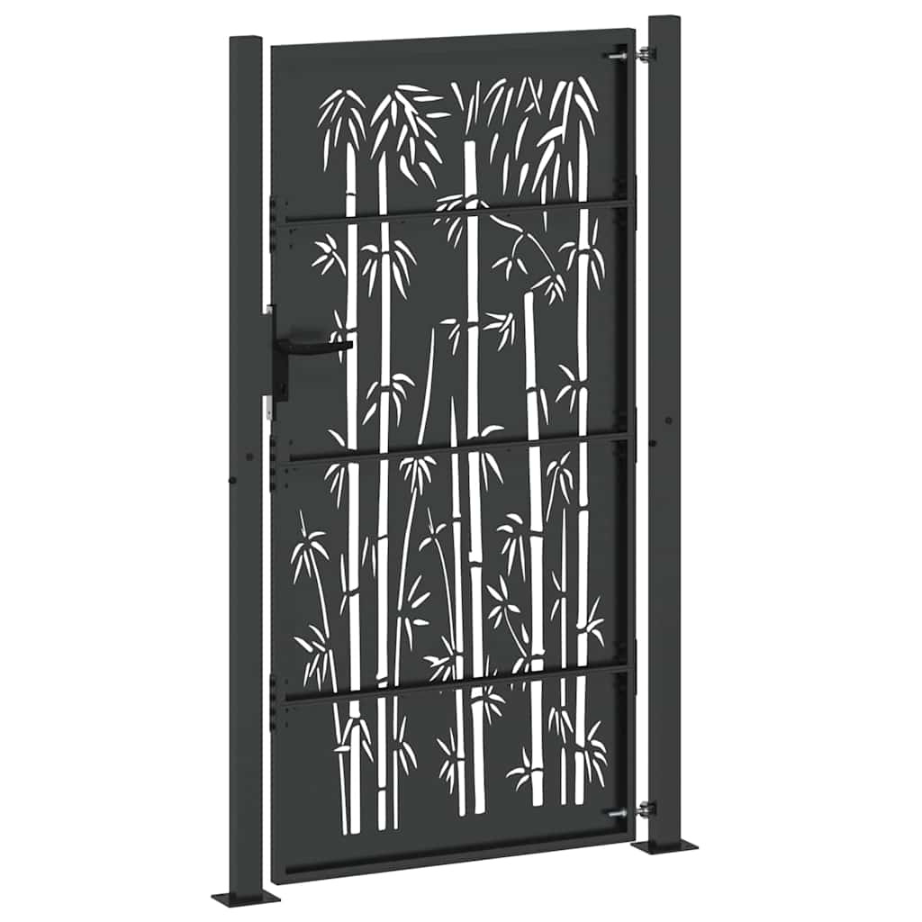 Cancello da giardino con serratura a catenaccio nero 110 x 205 cm