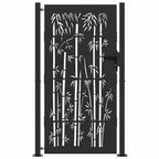 Cancello da giardino con serratura a catenaccio nero 110 x 205 cm