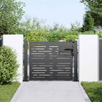 Cancello da giardino con serratura a cilindro Nero 110 x 105 cm