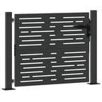 Cancello da giardino con serratura a cilindro Nero 110 x 105 cm