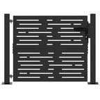 Cancello da giardino con serratura a cilindro Nero 110 x 105 cm