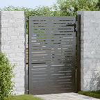 Cancello da giardino con serratura a cilindro nero 110 x 130 cm