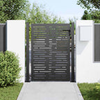 Cancello da giardino con serratura a cilindro nero 110 x 130 cm