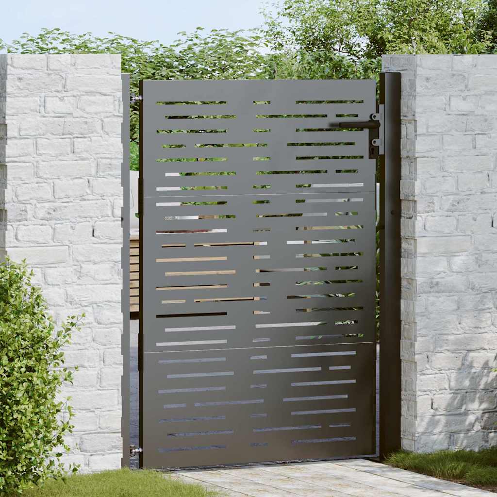 Cancello da Giardino con Serratura Nero 110 x 155 cm