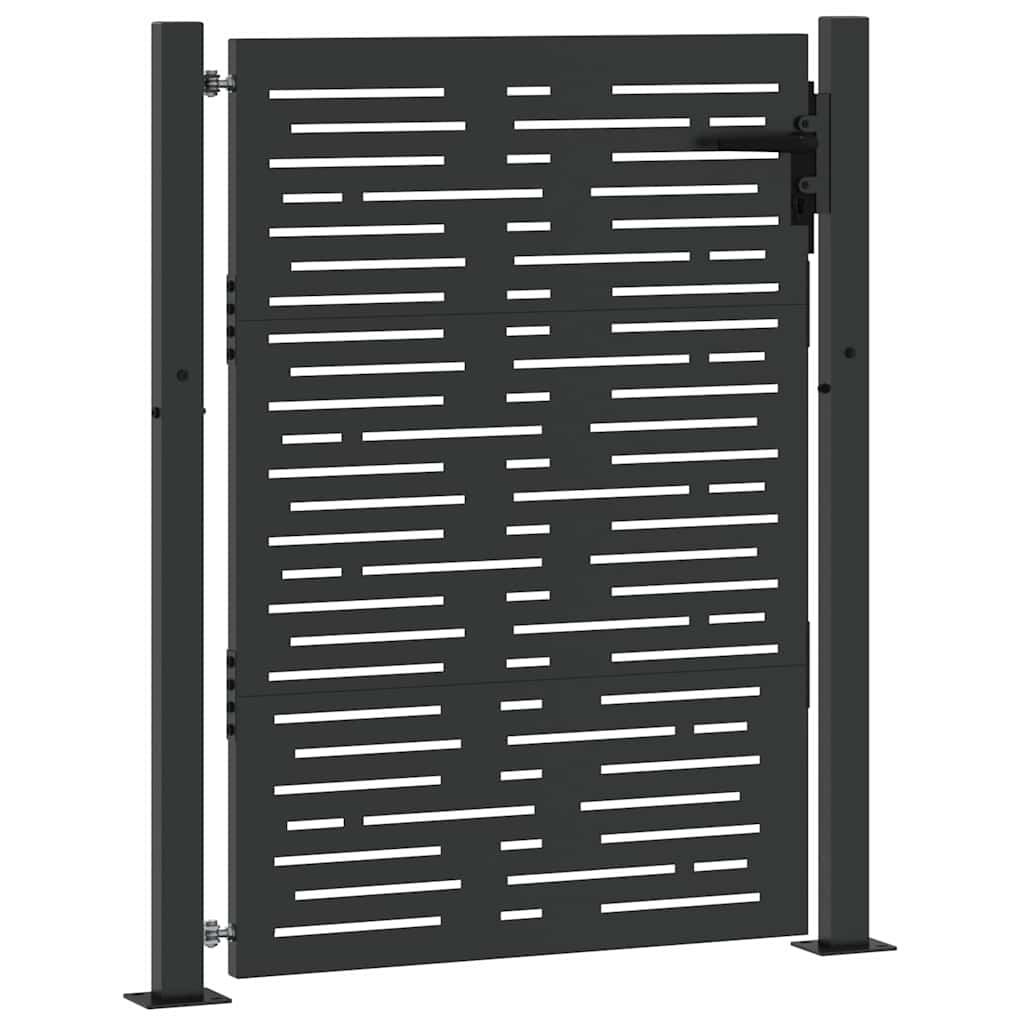 Cancello da Giardino con Serratura Nero 110 x 155 cm