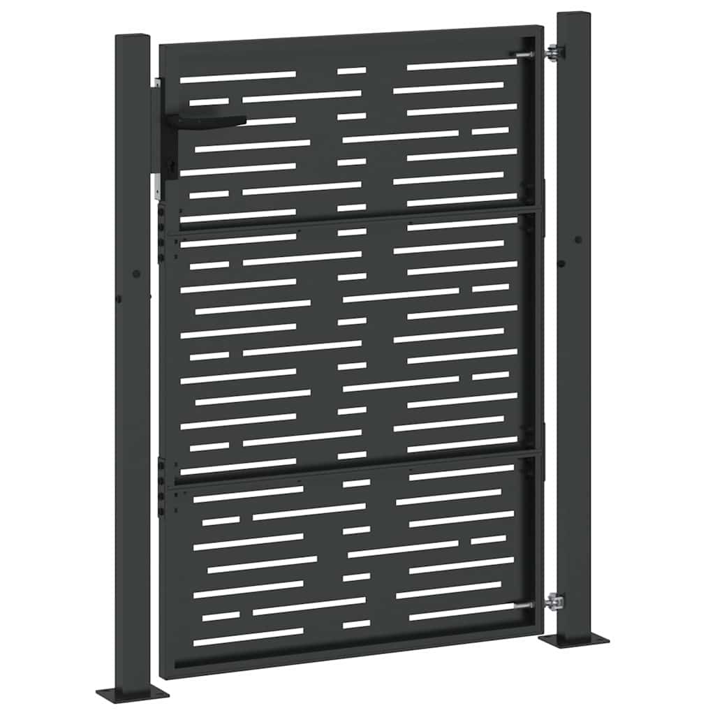 Cancello da Giardino con Serratura Nero 110 x 155 cm
