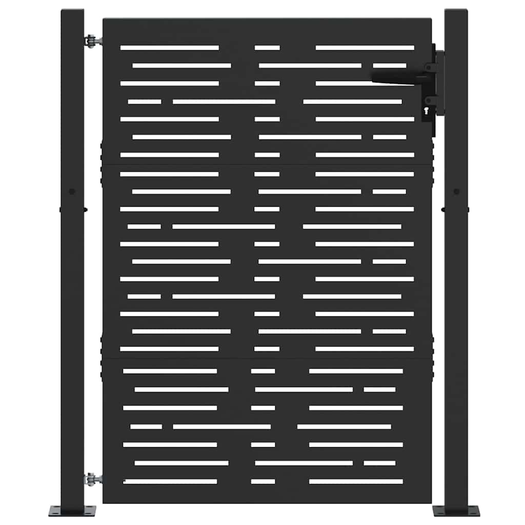 Cancello da Giardino con Serratura Nero 110 x 155 cm