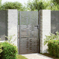 Cancello da giardino con serratura a cilindro Nero 110 x 180 cm