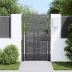 Cancello da giardino con serratura a cilindro Nero 110 x 180 cm