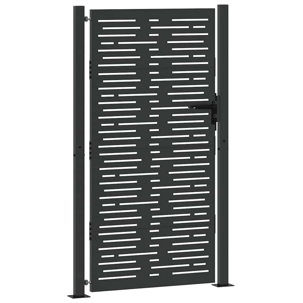 Cancello da giardino con serratura a cilindro Nero 110 x 180 cm