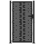 Cancello da giardino con serratura a cilindro Nero 110 x 180 cm