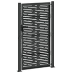 Cancello da giardino con serratura a cilindro nero 110 x 205 cm