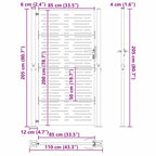 Cancello da giardino con serratura a cilindro nero 110 x 205 cm