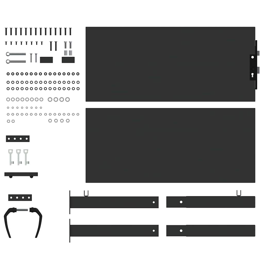 Cancello da Giardino in Acciaio con Serratura a Catenaccio Nero 110 x 105 cm