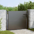 Cancello da Giardino in Acciaio con Serratura a Catenaccio Nero 110 x 105 cm