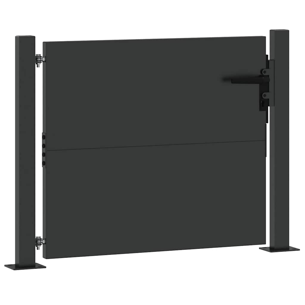 Cancello da Giardino in Acciaio con Serratura a Catenaccio Nero 110 x 105 cm