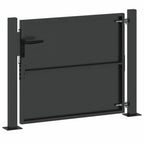 Cancello da Giardino in Acciaio con Serratura a Catenaccio Nero 110 x 105 cm