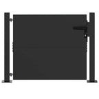 Cancello da Giardino in Acciaio con Serratura a Catenaccio Nero 110 x 105 cm