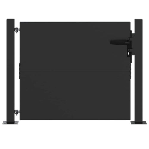 Cancello da Giardino in Acciaio con Serratura a Catenaccio Nero 110 x 105 cm