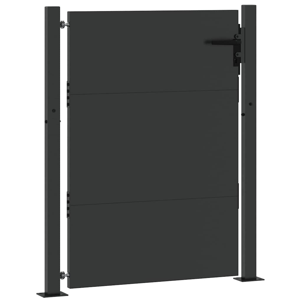 Cancello da Giardino in Acciaio con Serratura Nero 105 x 130 cm