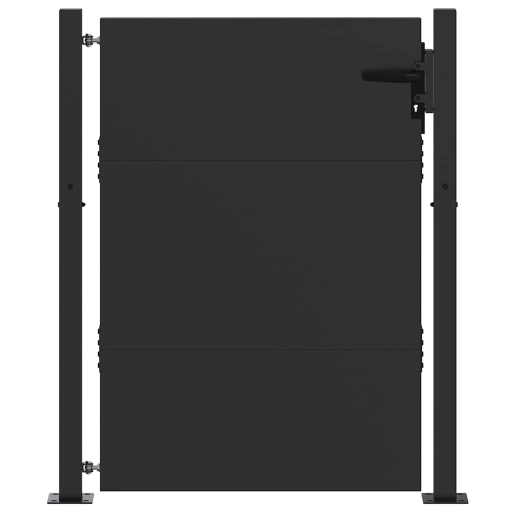 Cancello da Giardino in Acciaio con Serratura Nero 105 x 130 cm