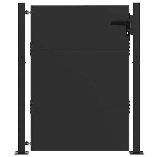 Cancello da Giardino in Acciaio con Serratura Nero 105 x 130 cm
