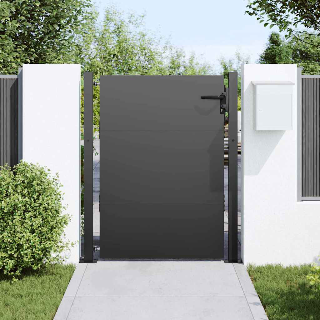 Cancello da Giardino in Acciaio con Serratura a Catenaccio Nero 110 x 155 cm