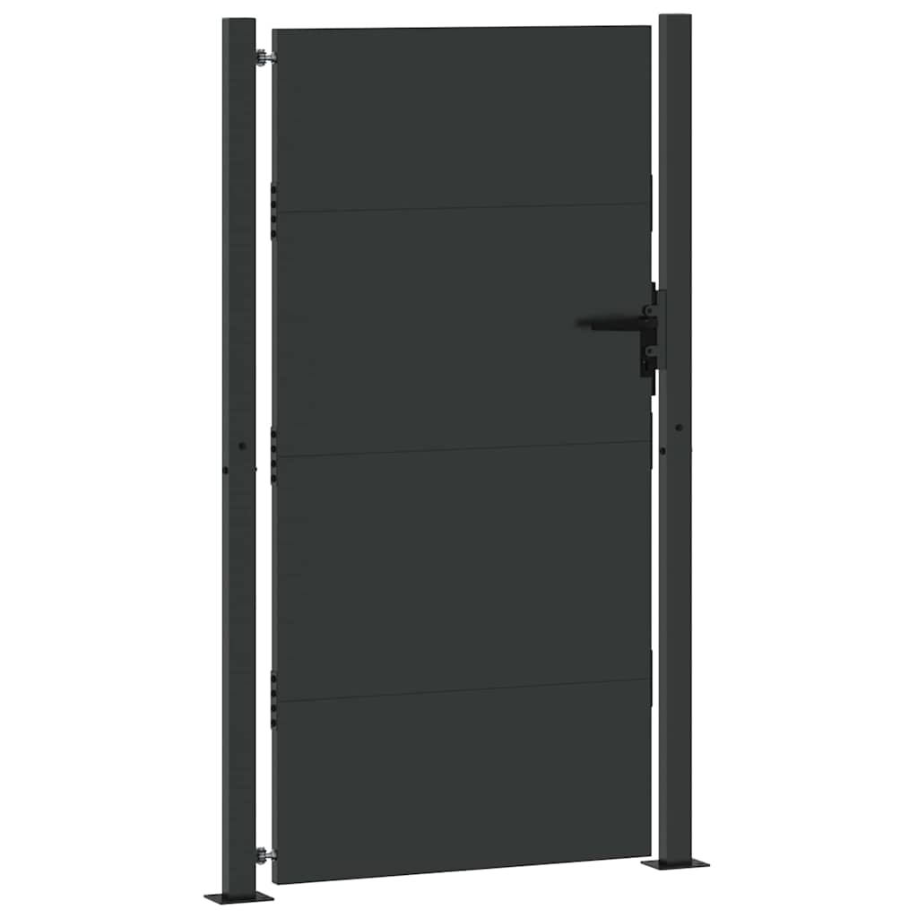 Cancello da Giardino in Acciaio con Serratura Nero 105 x 205 cm