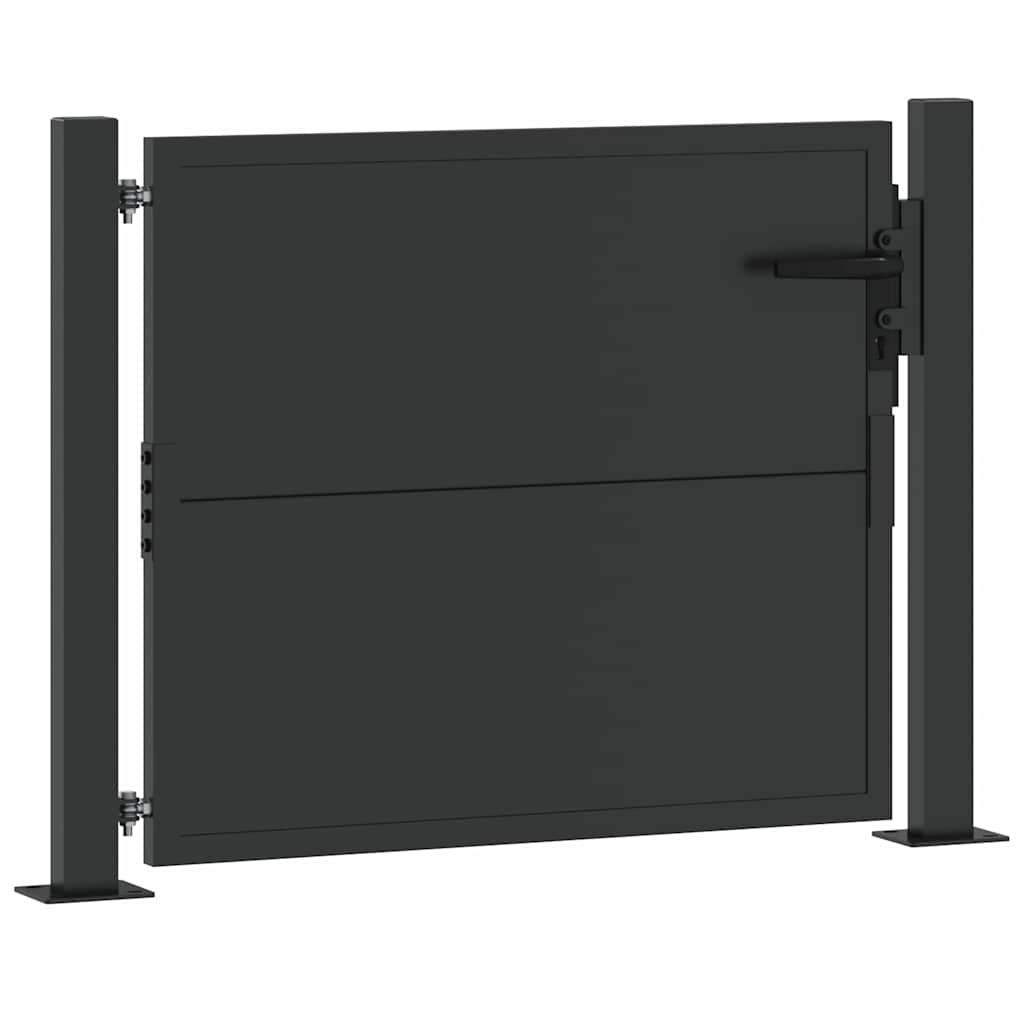 Cancello da Giardino con Blocco Nero 110 x 105 cm