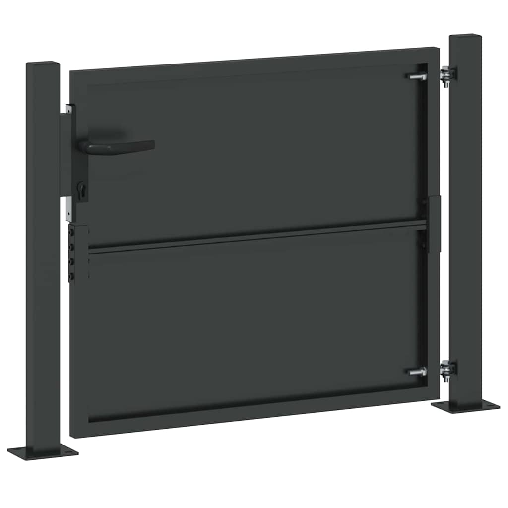 Cancello da Giardino con Blocco Nero 110 x 105 cm