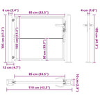 Cancello da Giardino con Blocco Nero 110 x 105 cm