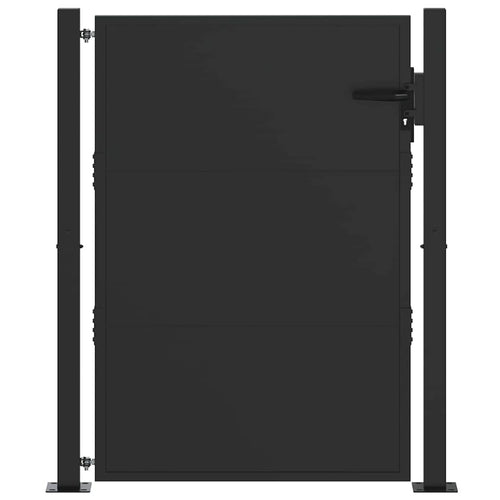 Cancello da giardino con blocco nero 110 x 130 cm