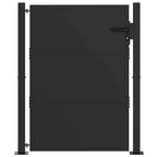 Cancello da Giardino in Acciaio Nero 110 x 155 cm con Blocco