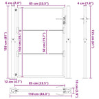 Cancello da Giardino in Acciaio Nero 110 x 155 cm con Blocco