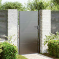 Cancello da Giardino in Acciaio con Blocco Nero 110 x 180 cm