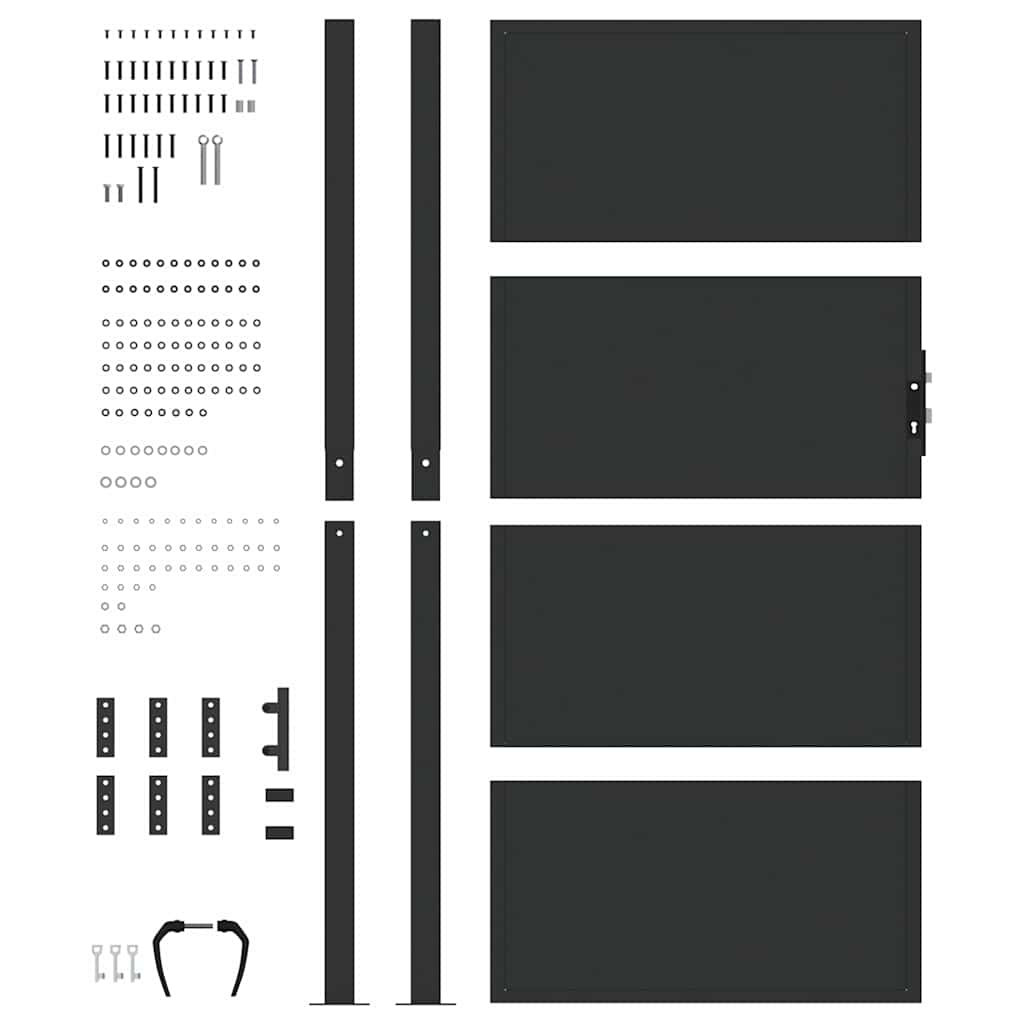 Cancello da giardino con blocco nero 110 x 205 cm