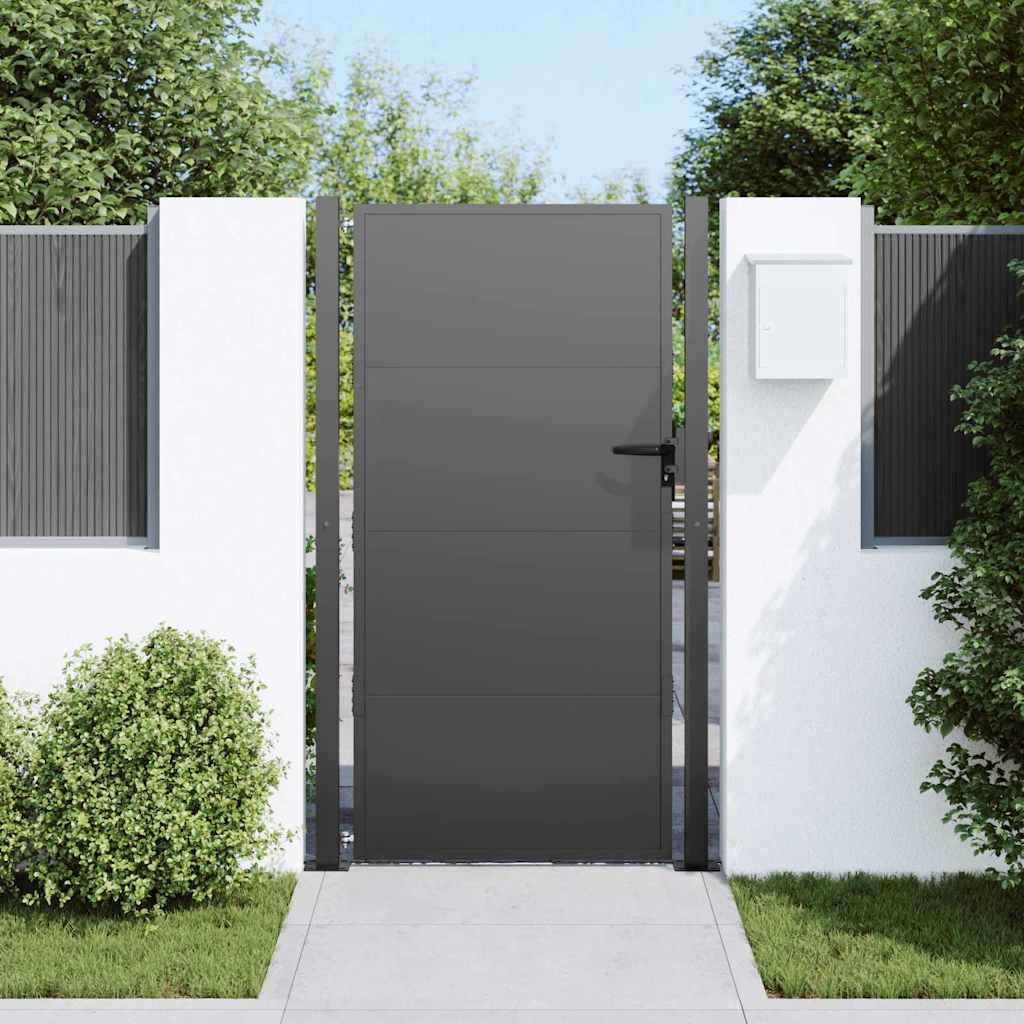 Cancello da giardino con blocco nero 110 x 205 cm