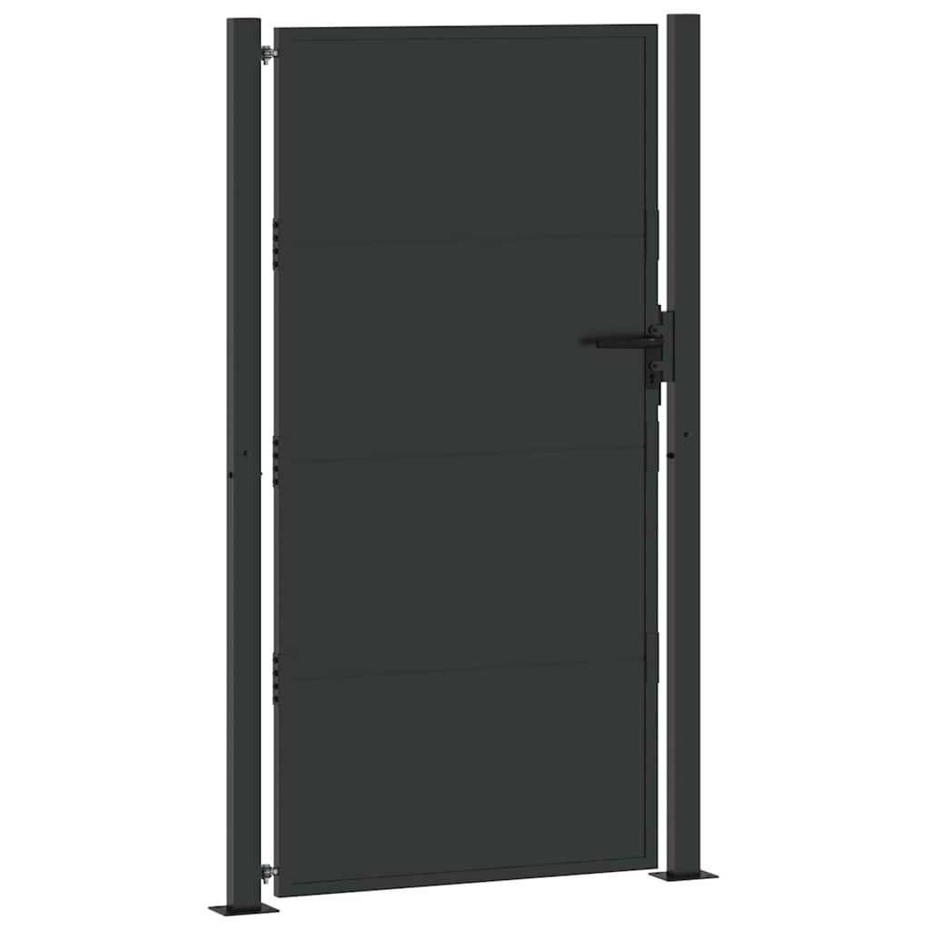 Cancello da giardino con blocco nero 110 x 205 cm