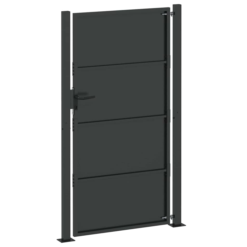 Cancello da giardino con blocco nero 110 x 205 cm