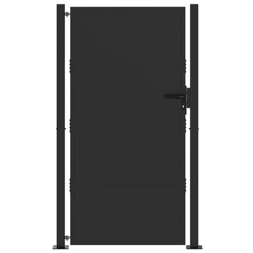 Cancello da giardino con blocco nero 110 x 205 cm