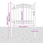 Cancello per recinzione EMMEN 100 x 100 cm in acciaio verniciato