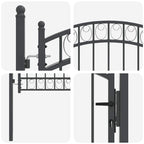 Cancello per recinzione EMMEN 125 x 100 cm acciaio verniciato grigio