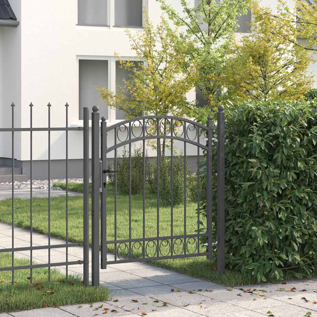 Cancello per recinzione EMMEN 125 x 100 cm acciaio verniciato grigio
