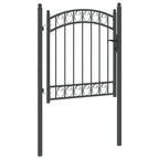 Cancello per recinzione EMMEN 125 x 100 cm acciaio verniciato grigio
