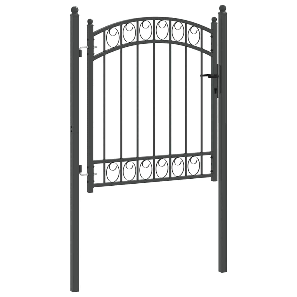 Cancello per recinzione EMMEN 125 x 100 cm acciaio verniciato grigio